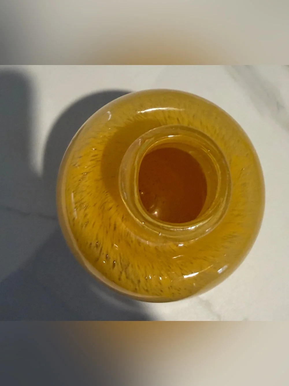 Anthropologie Yellow Art Glass Vase